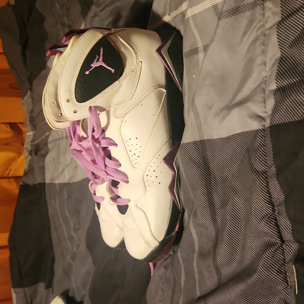 White and purple Jordan's